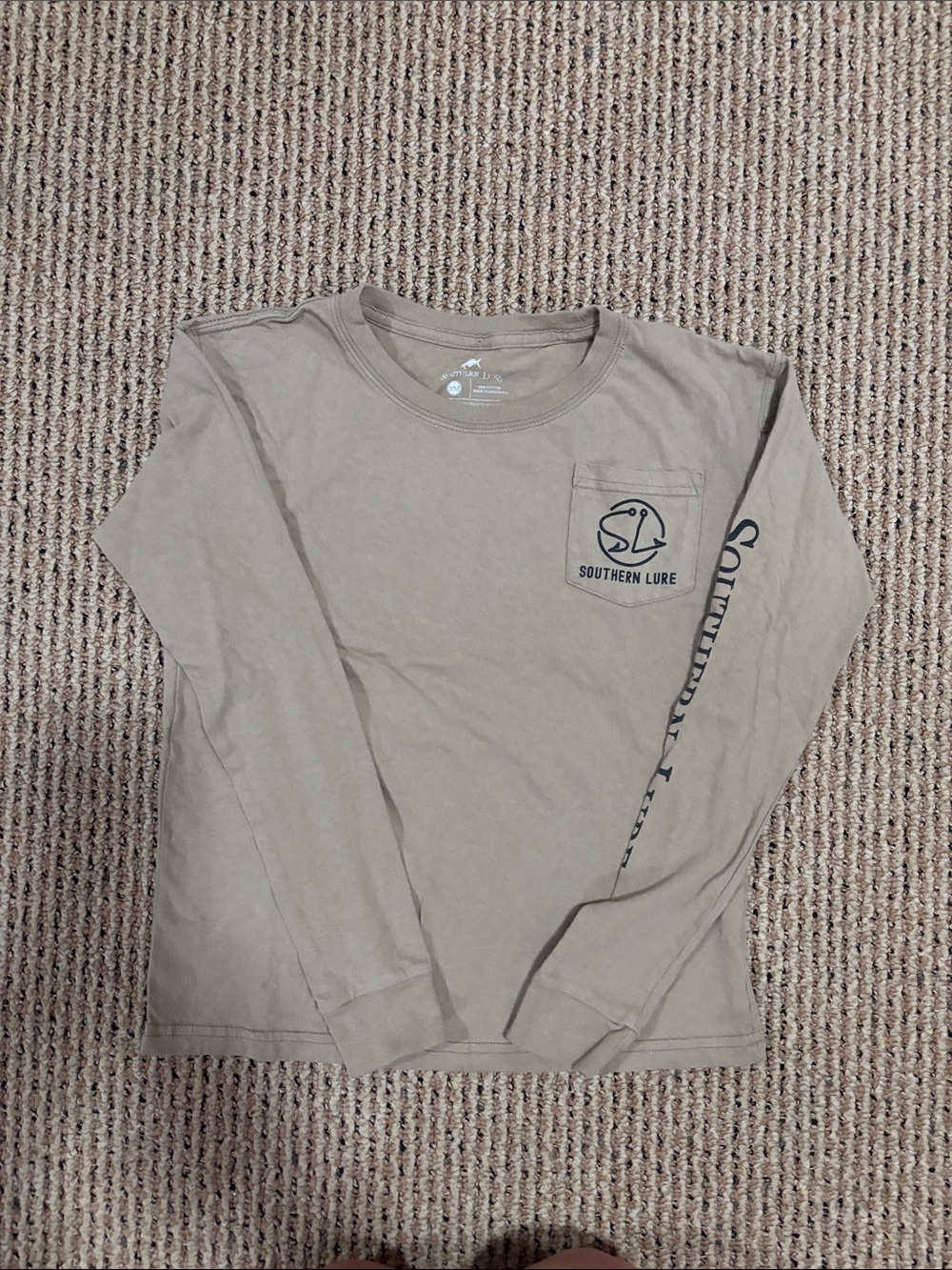 Kids' Southern Lure Long Sleeve Pocket Tee - Olive